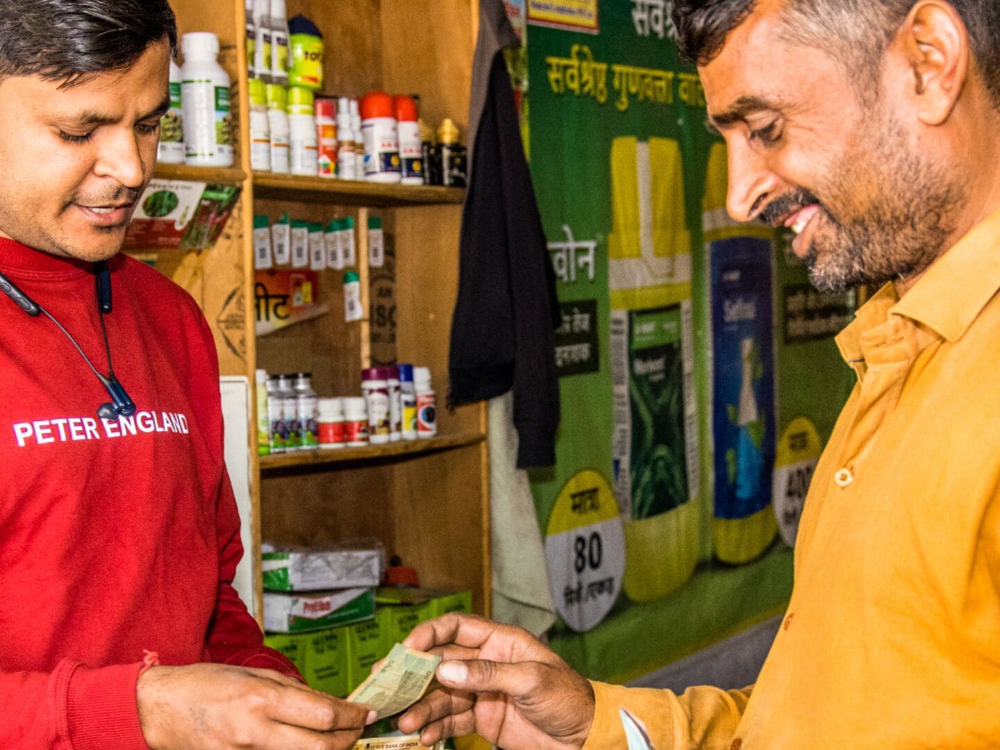 People in India exchange money