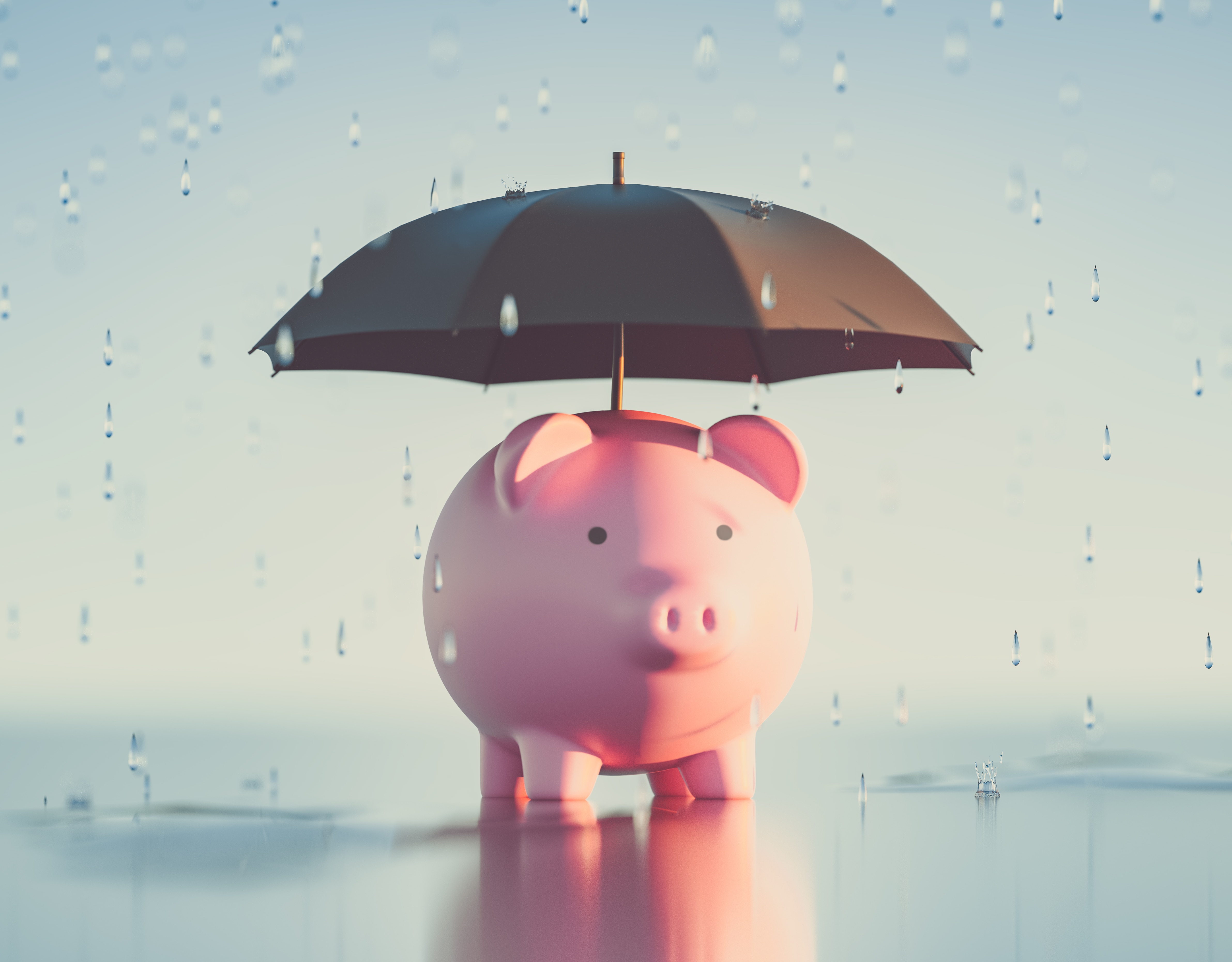Piggy with umbrella