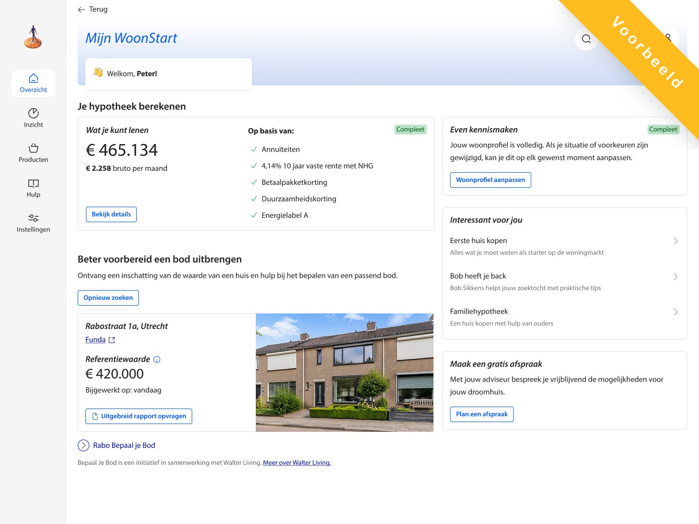 Voorbeeld dossier rabo mijn woonstart