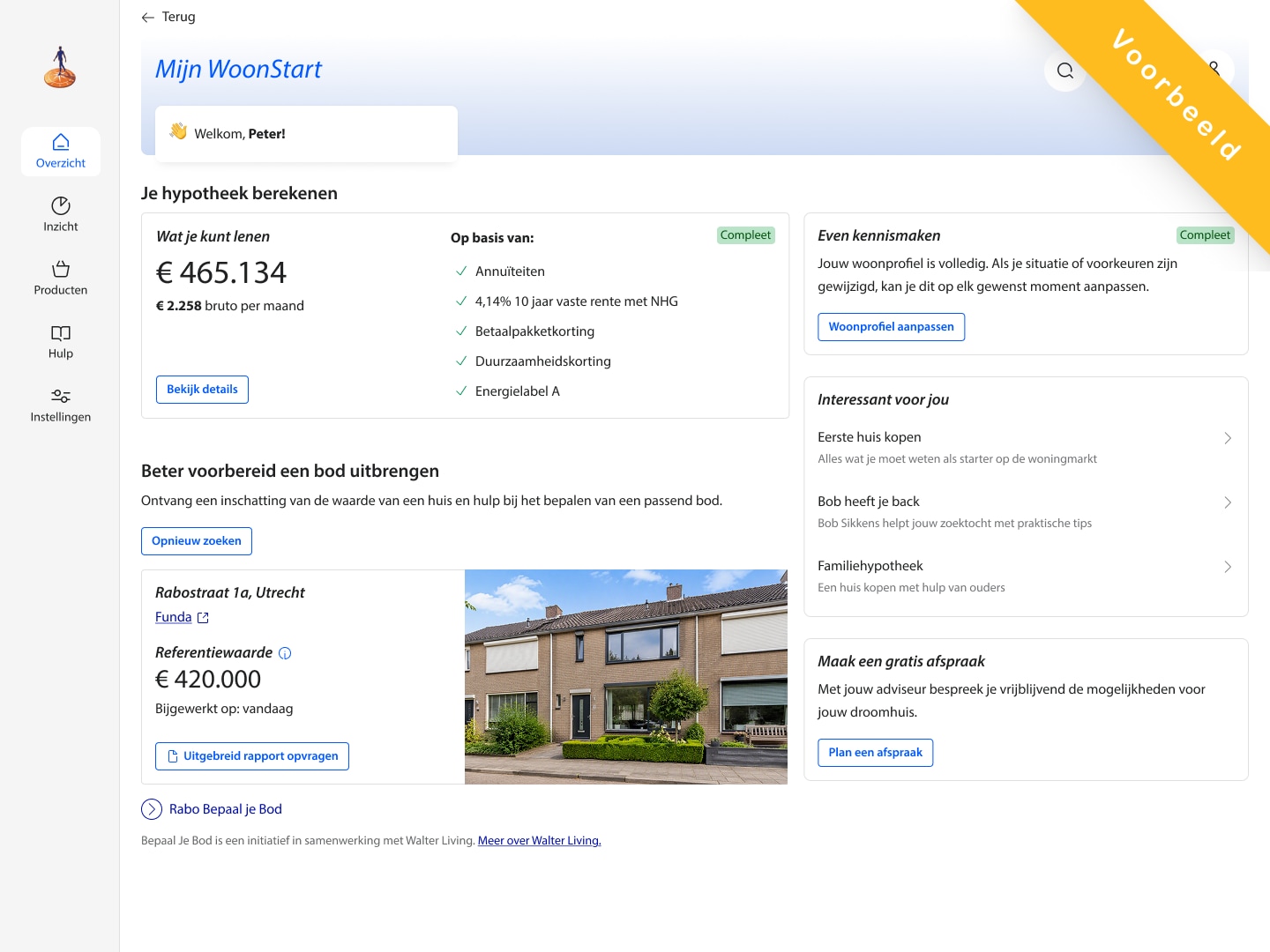 Voorbeeld dossier rabo mijn woonstart