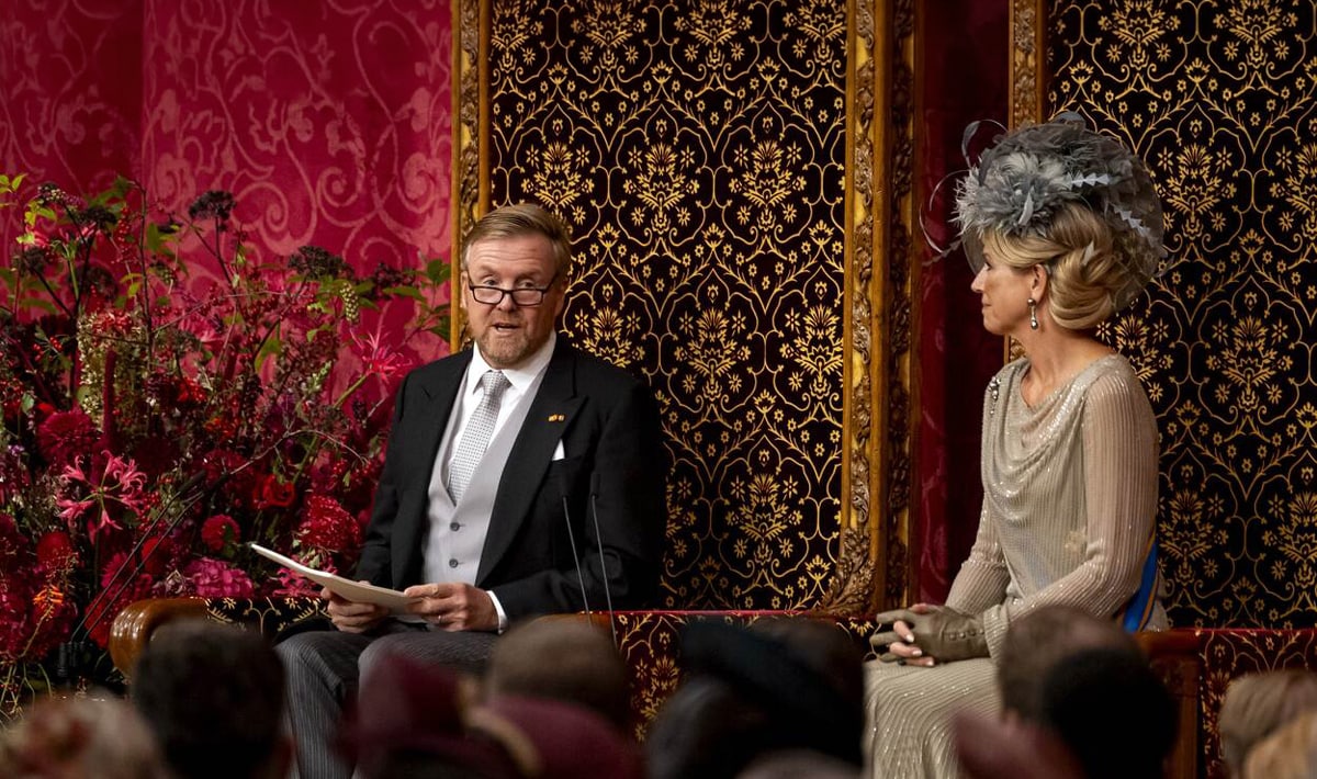 Koning spreekt de troonrede uit op Prinsjesdag.