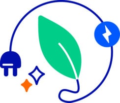 Groen blad met stekker