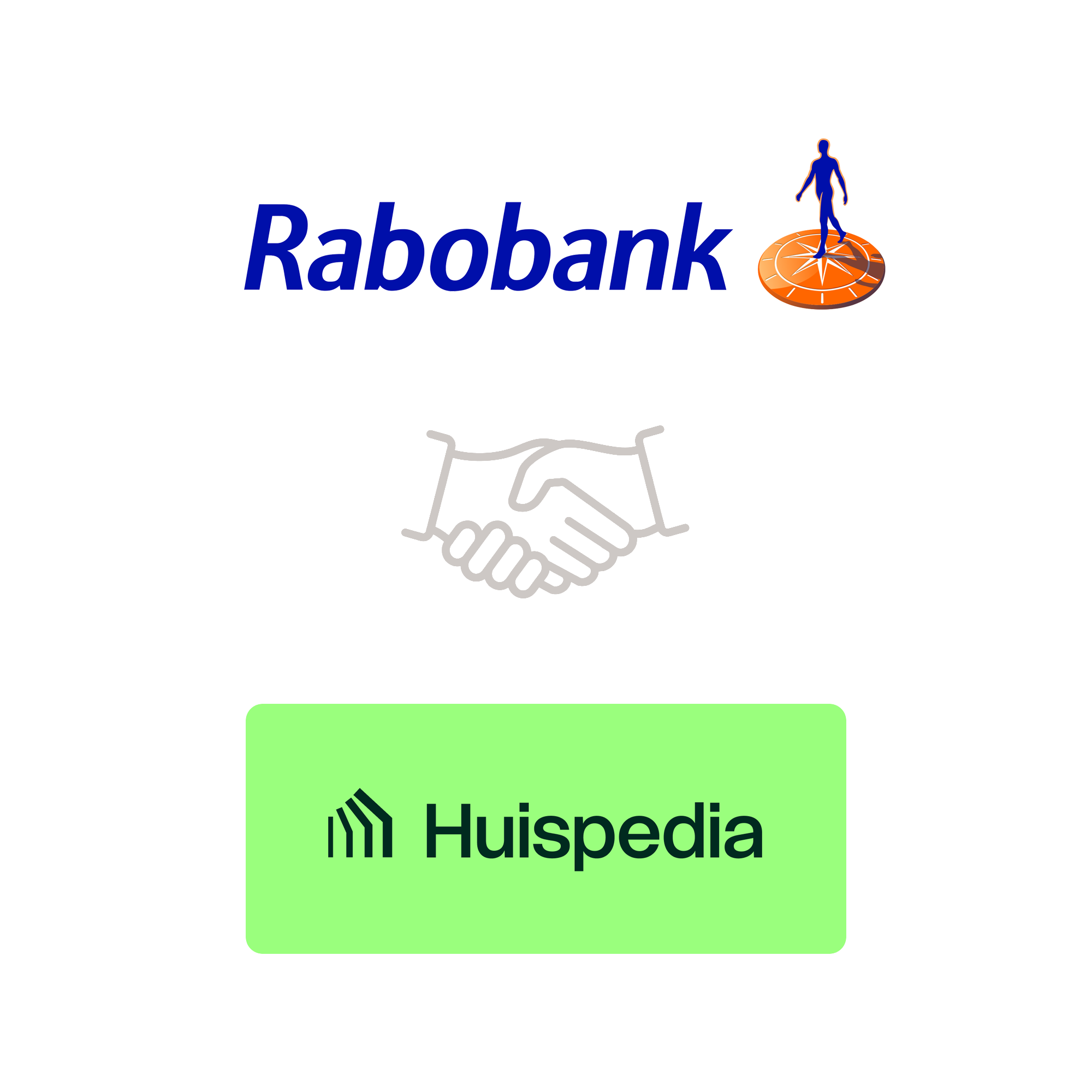 Logo's van Rabobank en Huispedia